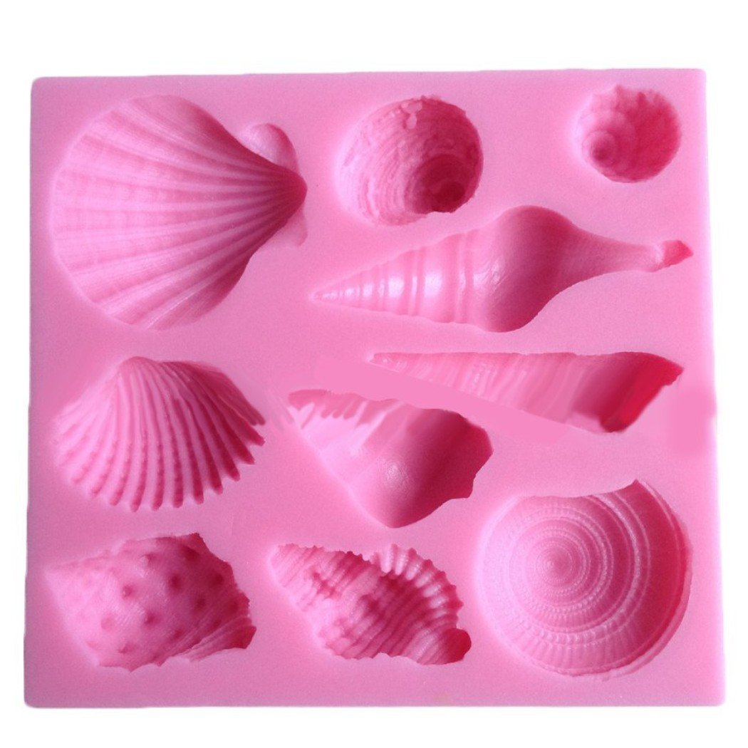 Elinka Cute Romantic Seashell Sea Shell Silicone Cake Mould Chocolate Fondant Mold