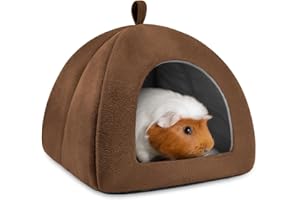Tierecare Guinea Pig Hideout Washable Small Animal Bed Cozy House Hideaway Hide Hut for Dwarf Rabbit Chinchilla Hedgehog Ferret Cage Accessories