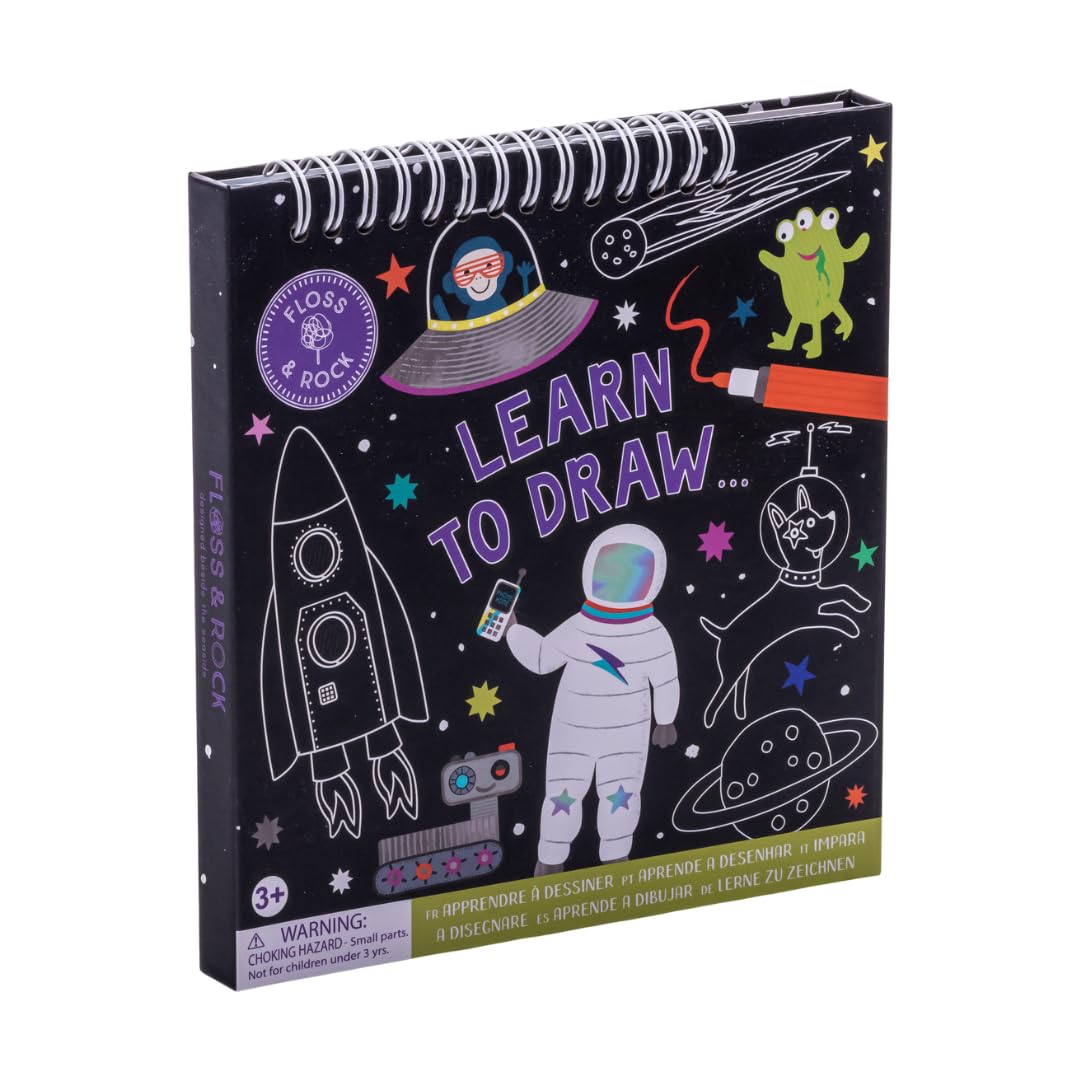 Floss & Rock Space Learn to Draw Sketchbook for 3 Ages and Up, 7.28-inch Length, Learning Materials