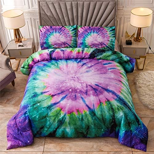 Kids Bedding Sleepwish Boho Twin Comforter Set Colorful Yin Yang Bedding Comforter 4 Pieces Trippy Psychedelic Art Splash Bubbles Bed Set With 2 Pillow Cases 1 Cushion Cover Purple Pink Turquoise Kids Home Store