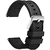 WOCCI Plaid Watch Bands, FKM Rubber (Not Silicone), Replacement Straps for Men and Women, Quick Release, Compatible Watch Lug Width 20mm 22mm