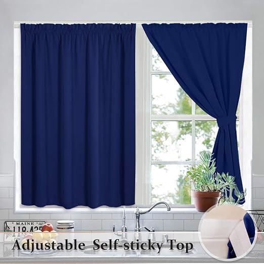 Amazon Com Ryb Home Pleated Curtains Room Darkening Blinds Self