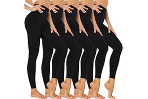 Hi Clasmix 5 Pack Super Soft Leggings for Women-High Waisted Tummy Control Workout Yoga Running Gym Fitness Active Pants