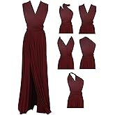 Edaydress Full Length one Dress with Over 100 Styles Multi Ways wrap Convertible Infinity Slit Bridesmaid Dresses