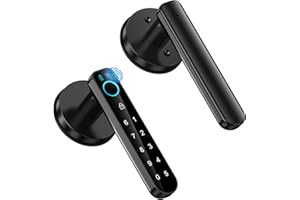 OFFTV Fingerprint Door Lock, Smart Door knob,biometric Door Lock，with passcode keypad keyless Entry Door Handle，for Bedroom Home Hotel Office Apartment Blac