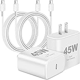 Samsung Super Fast Charger 45W USB C Android Phone Chargers,2Pack 10FT Samsung Charger Fast Charging Cord,Quick Type C Charger Wall Block for SamsungGalaxy S25 Ultra/S25+/S24Ultra/S24/S23/S22/S20/S21+