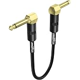 Augioth 6 Inch Guitar Patch Cable Performance Guitar Effect Pedal Cables Angled to Angled