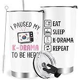 Farecnt Korean Drama Gifts for Women, K-Drama Tumbler with Lid Straw 20oz, K Pop Lovers Gifts