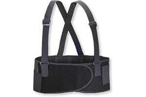 Valeo Industrial VEE7 Economy 7" Back Support Elastic Belt, VA4675, Black, Large (VI4675LG)