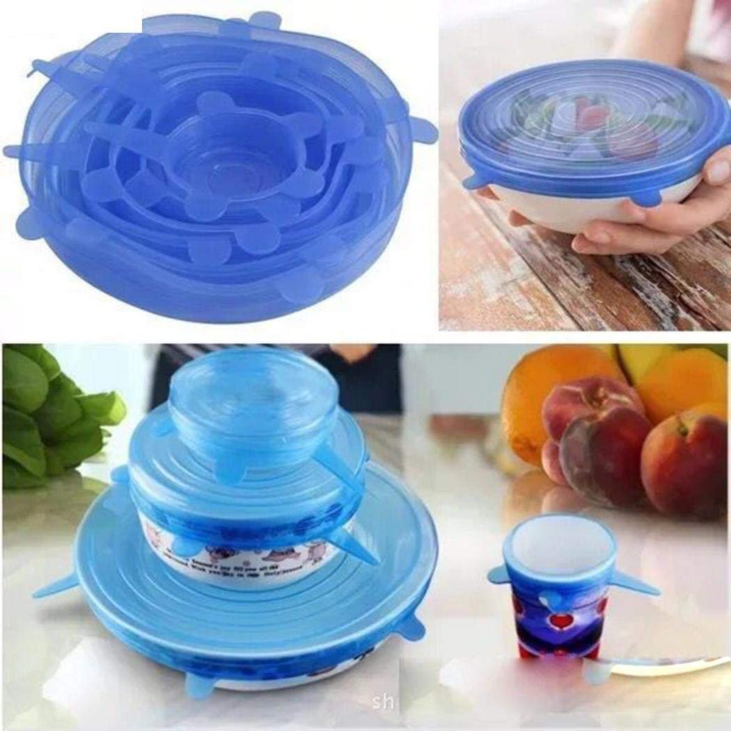 Tinement Tapa Reutilizable de Silicona Reutilizable de 4 pzs. Tapas para latas