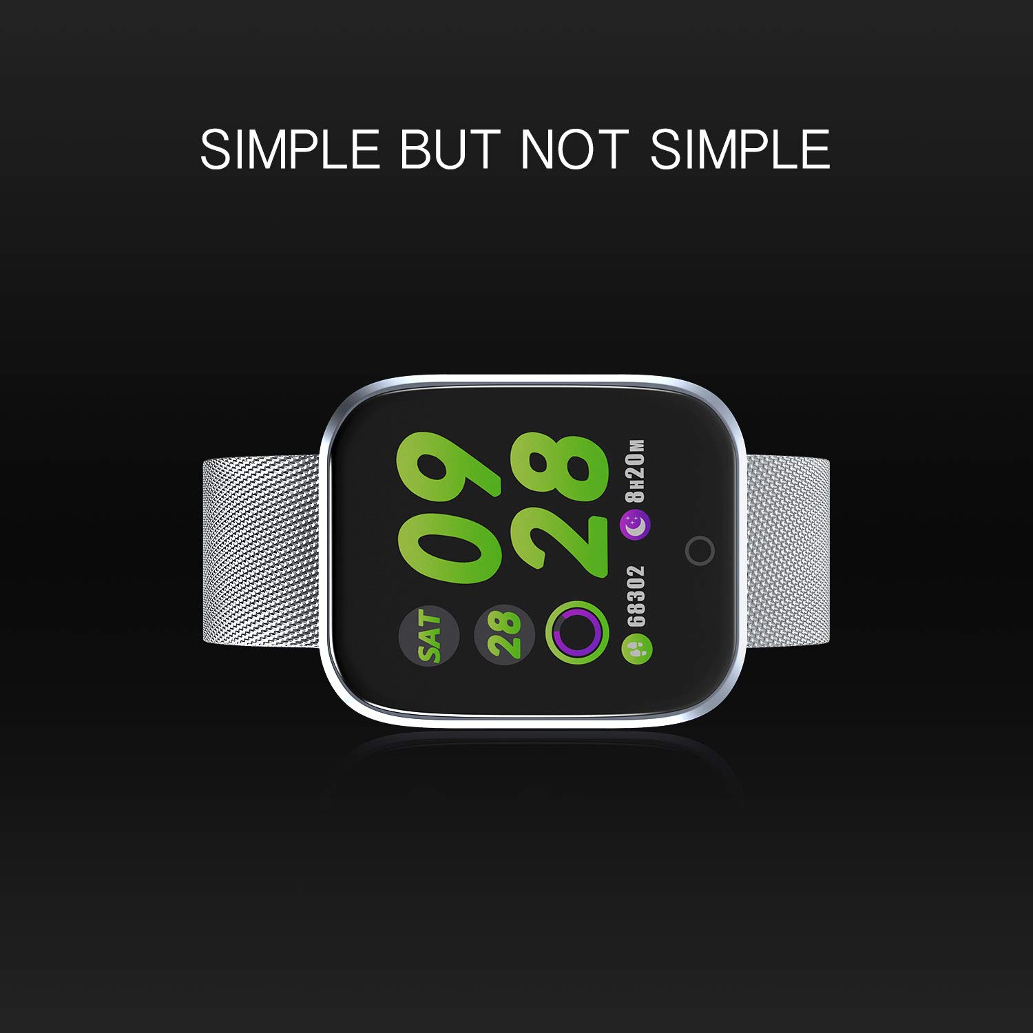 Bracelet Activity Tracker, Waterproof Smart Fitness Watch HD Screen Fitness Tracker With Pedometer/Heart Rate & Blood Pressure Monitor/SNS Alert/GPS Running Map, for Men & Women,iOS Android (Silver)