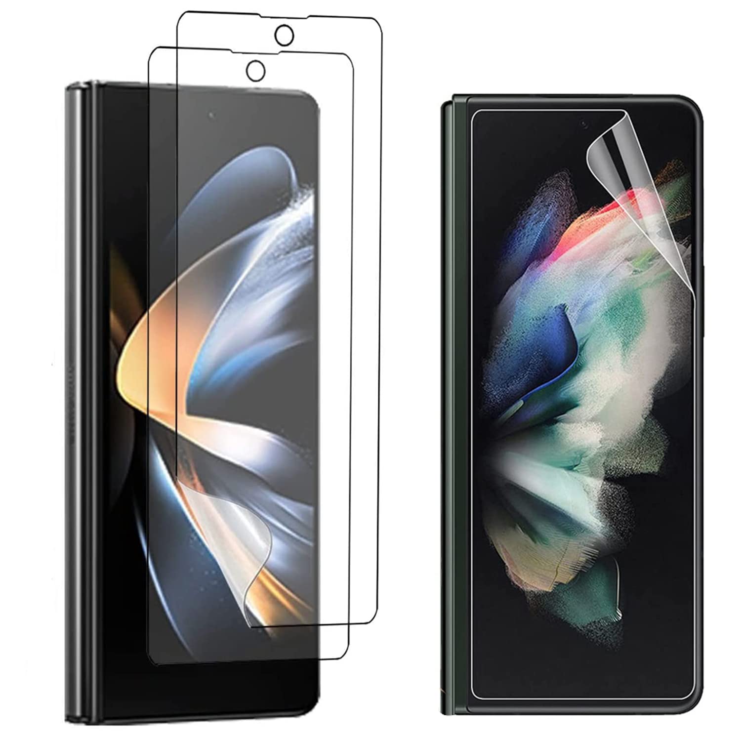 Photo 1 of [3 Pack]Screen Protectors Designed for Samsung Galaxy Z Fold 5/Z Fold 4 , 3 Pack Outside Screen Self-Healing TPU Film Scratch-Resistant Bubble Free Sensitive Touch Ultra-Thin Screen Protectors for Galaxy Z Fold 5/Z Fold 4 Support Fingerprint Unlock (Smoot