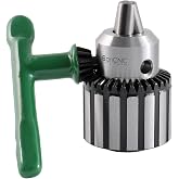 CanCNC Key Type Drill Chuck 1/32 in to 1/2 in, JT33 | High-Grade Alloy Steel, Heat Treated, 0.005 in TIR, 53 mm Body Dia, K5 Key Included, 0222-0704C