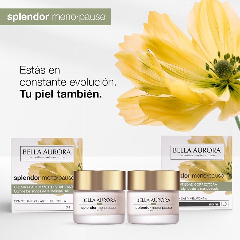 Noite da Menopausa do Esplendor | Creme corretor anti-envelhecimento para pele madura | Regenera-se durante a noite, reduz rugas, proporciona firmeza e densidade | Com ceramidas e melatonina | 50ml