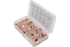 200pcs for Diesel Injector Copper Seal Washer Installation Set for Marine, Car, Generator and Plant Machinery - M5/M6/M8/M10/