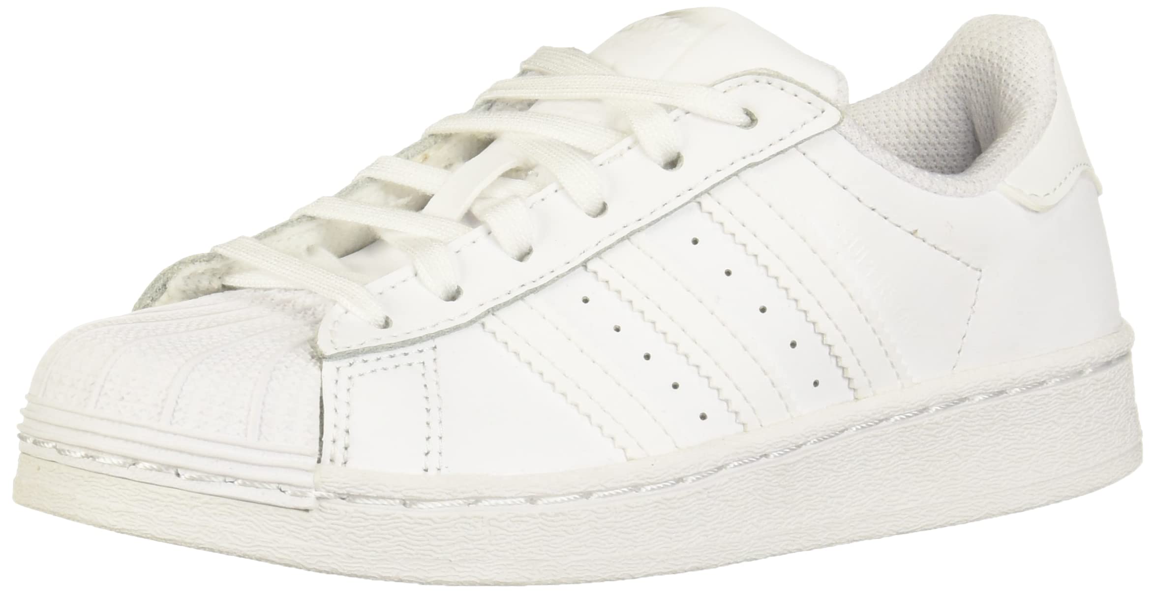 adidas Originals Superstar Sneaker, White/White/White, 12 US Unisex Little Kid Image