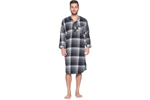 Ashford & Brooks Mens Flannel Long Sleeve Sleep Nightshirt
