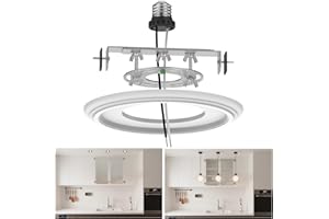 tebio 6-Inch Recessed Can Light Conversion Kit for Pendant Light or Ceiling Fan, Ceiling Fixture Adapter with 7¾" Decorative White Plastic Medallion, Retrofit Kit for 6" Recessed Housing