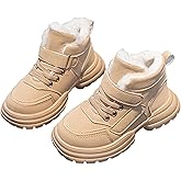 IWIHMIV Toddler Cotton Boots Boys Girls Winter Boots Casual Non Slip Fleece Booties Warm Walking Shoes for Outdoor