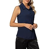 YOUNIFIZ Women's Sleeveless Button Down Shirts Classic Collared Blouse Tops Basic Work Office Tank Tops 2024