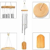 nuoshen Wind Chime Garden Wind Chimes Outdoor Indoor 65cm Silver view 6