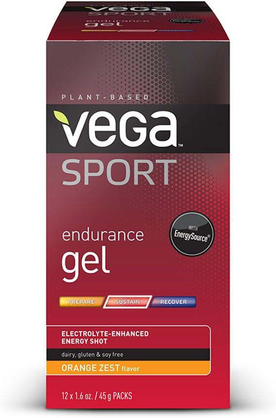 Vega Sport Endurance Gel, Orange Zest, 1.6 oz, 12 Count