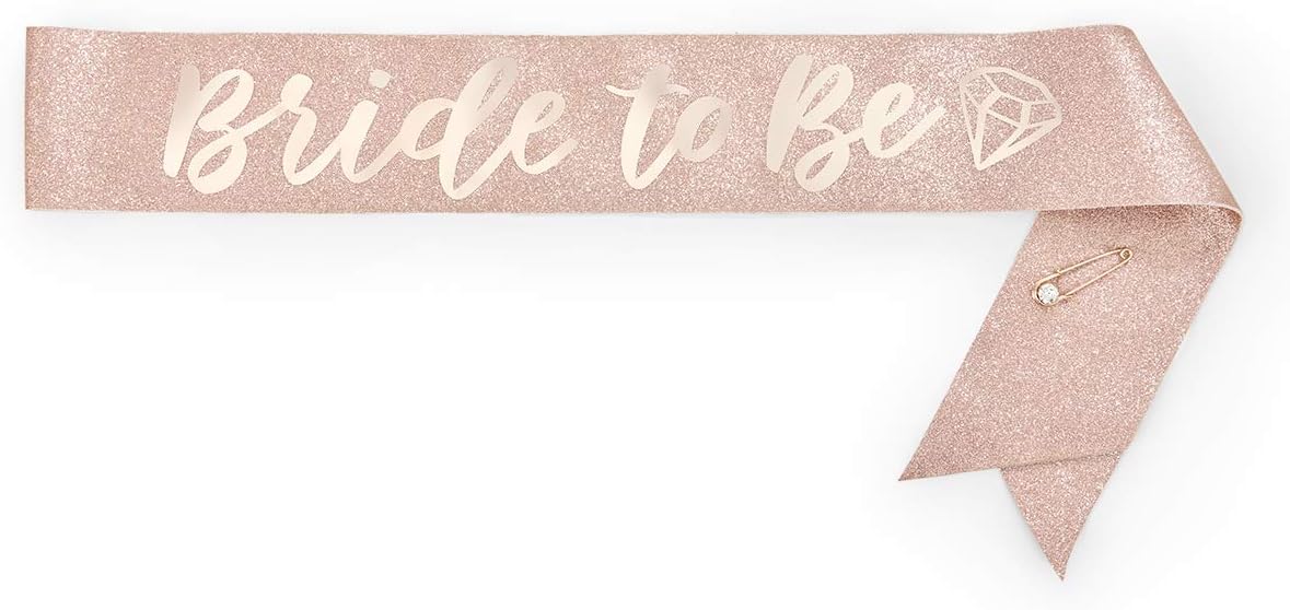 xo, Fetti Rose Gold Glitter Bachelorette Party Sash - Bride To Be | Bachelorette Party Decorations, Bridal Shower, Bride Gift: Kitchen & Dining