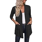 MLXSJ Womens Lightweight Long Sleeve Cardigan Casual Open Front Fall Cardigans with Pockets