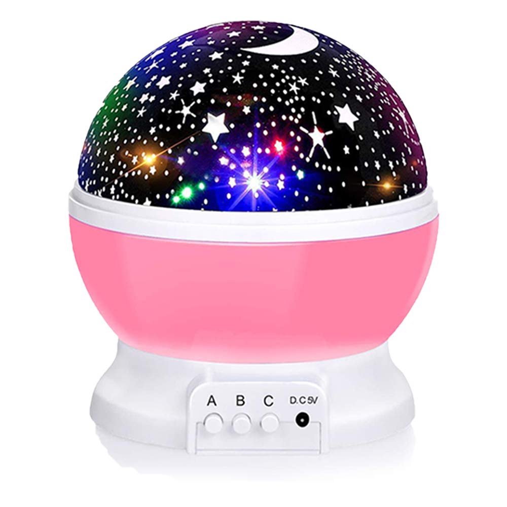 Photo 1 of Borelor Star Night Light for Kids, 12 Color Changing Lights Modes with USB Cable, 360°Rotating Moon Star Projector Desk Lamp for Bedroom Party Decor & Girls Birthday Gift
