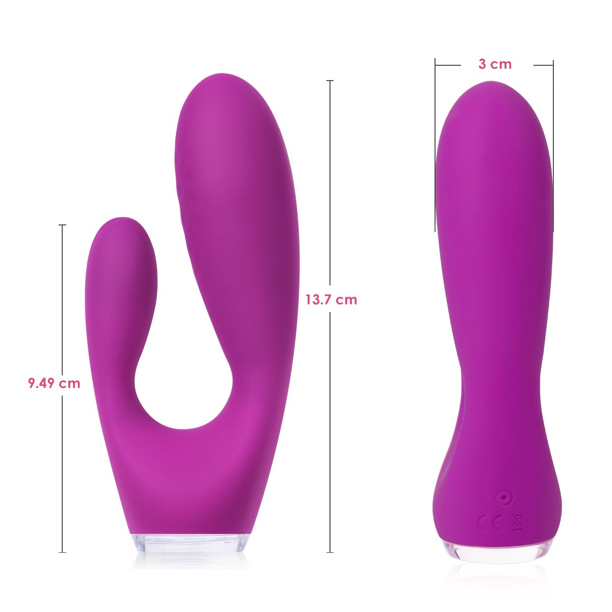 Dualer Motor Vibrator für sie Paarvibrator G Punkt und Klitorisstimulator Sexspielzeug mit 7 Programmen, Silikon Vibrator USB-Aufladung,Wasserdicht Vibratoren für Frauen