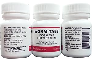 Dog & Cat Dewormer Tablets – Over‑The‑Counter Broad‑Spectrum Treats for Roundworm Control, 24‑Count (for Dogs & Cats)