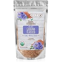 Super Organics Cold Milled Ground Flaxseed | Omegas 3, 6 & 9 – Organic, Vegan & Non-GMO, 8 Oz