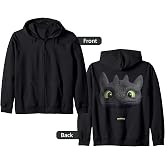 DreamWorks Dragons Toothless Night Fury Big Face Costume 3D Zip Hoodie