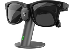 PRISMXR Carina S1 Charging Station Compatible with Ray-Ban Meta Smart Glasses, Aluminum Charging Stand Compatible with Wayfarer, Headliner, Skylar, Compact Portable Travel, Space Gray