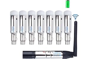 CHINLY 8pcs DMX512 DMX Dfi DJ 2.4G 7 Charging Wireless Receiver Built-in Battery & 1 Transmitter LED Lighting Control for LED Stage Par Party Light