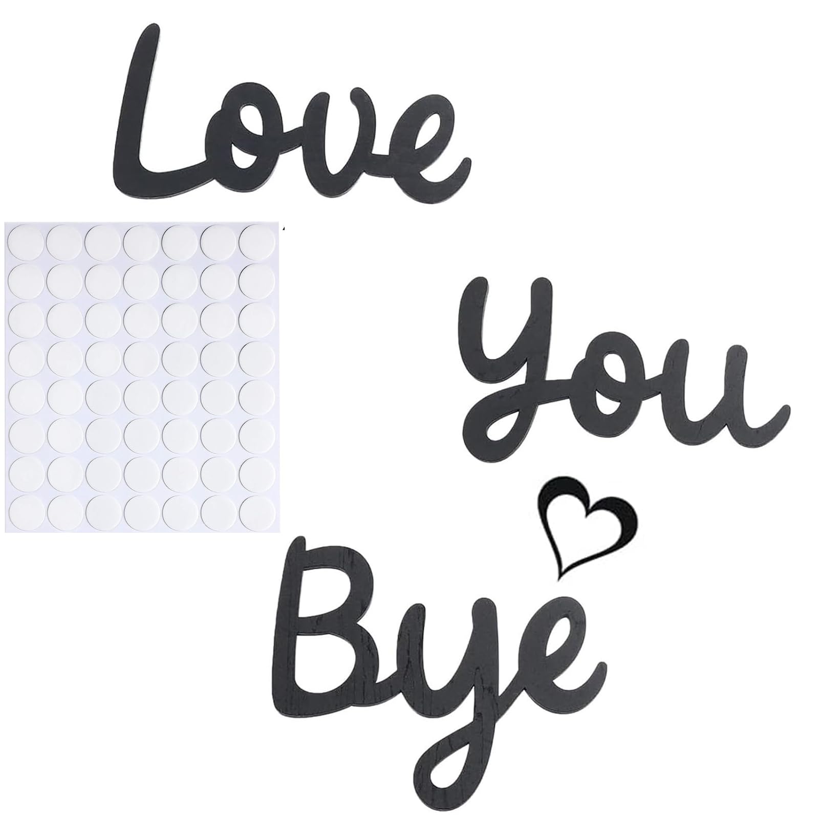 JISRKP Love You Bye Sign, Wooden Modern Minimalist Door Sign, Natural Wood, Express Love, Durable, Perfectly Sized, Easy Installation, Daily Dose of Positivity