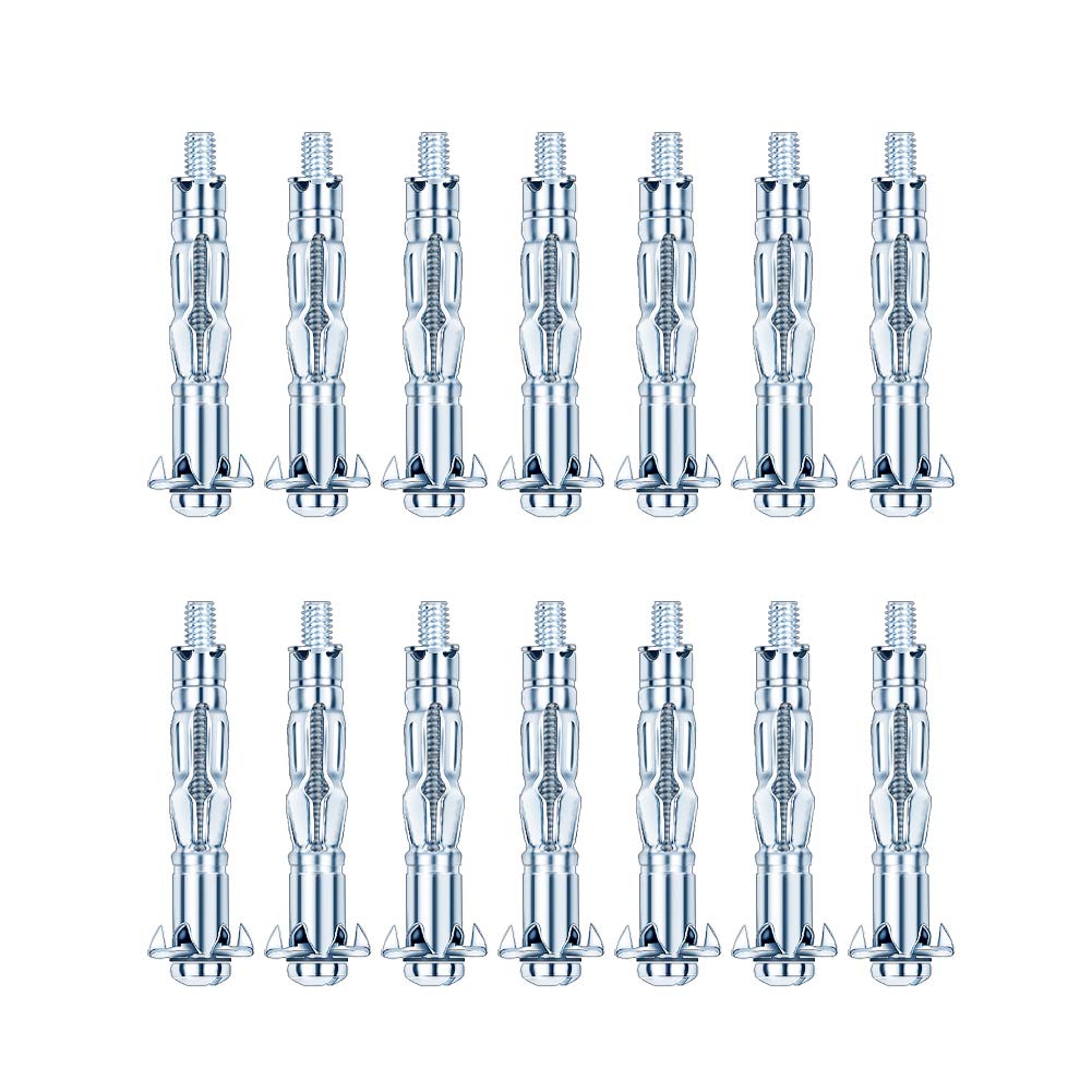 INCREWAY Wall Anchor, 20 Pcs M4×38 Heavy Duty Zinc Plated Steel Molly Bolt Hollow Drive Wall Anchor Screws for Drywall Sheetrock