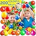 kiddzery Plastic Air Filled Balls for Pits 200 Pack | Crush Proof, Durable, BPA & Phthalates Free, Colorful | for Indoors & Outdoors, Play Tents, Kiddie Pools, Playpen, Jumping Castles, Bounce Houses