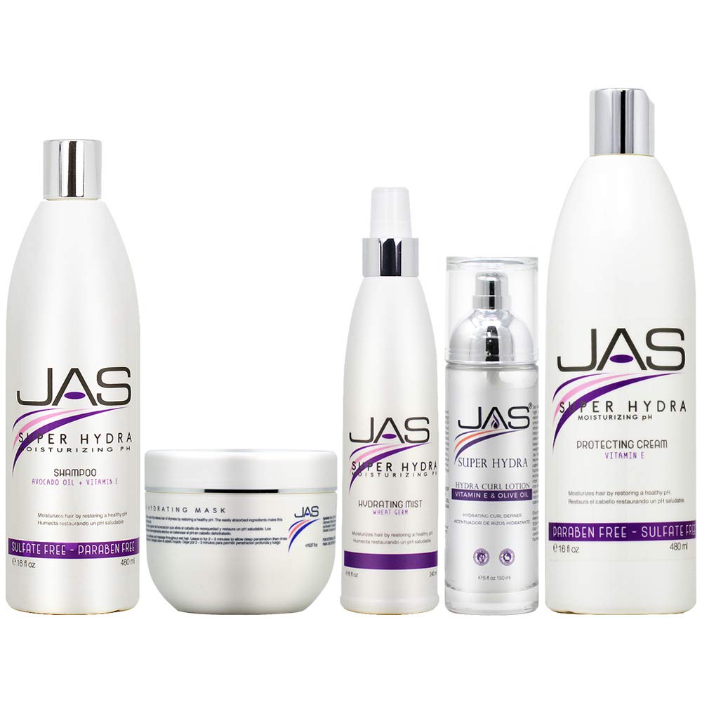 JAS Super Hydra Moisturizing Ph All in 1"NEW" Combo (Shampoo+Mask+Mist+Lotion+Cream)