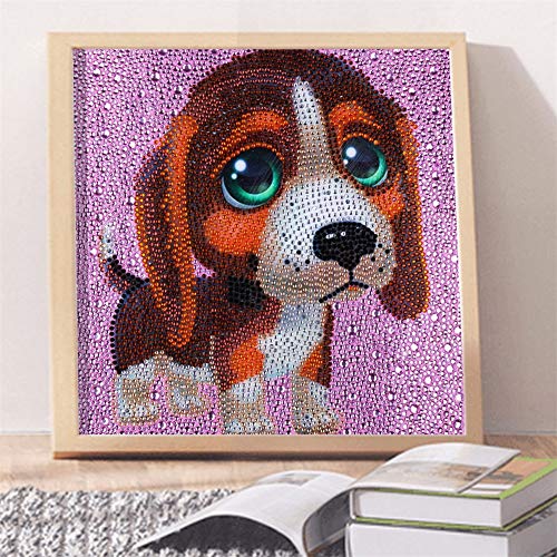 AOBOR Diamond Painting for Kids Full Drill Painting by Number Kits Rhinestone Mosaic Making for Home Wall Decor (Cute Puppy) - Thumbnail 5