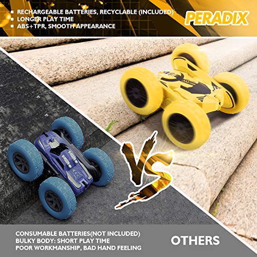Peradix RC Voiture Télécommandée Voiture Jouets pour Enfant Voitures en 2WD 2.4 GHz Mode 360° Tournant avec Télécommande, Stunt Car Voiture Radiocommandee Voiture de Cadeaux Anniversaire Garçon Fille