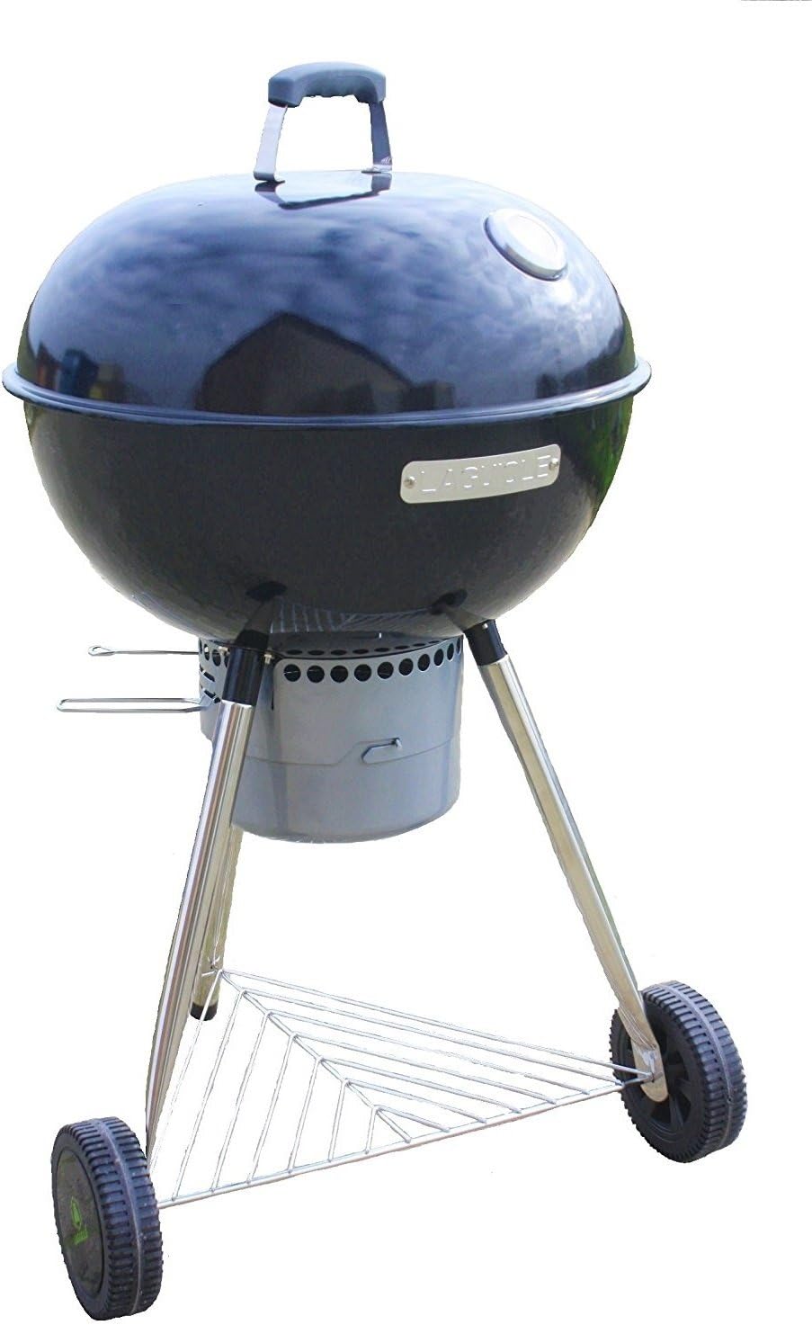 Laguiole "MasterChief" Holzkohle- Kugelgrill / Rundgrill Ø 56 cm, schwarz, 56 x 56 x100 cm, inkl. Grillbürste mit Edelstahlborsten 30cm