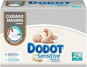 Dodot Sensitive Toallitas para Bebé - 3 paquetes de 2 x 54 toallitas - Total: 324 unidades