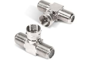 DARLINGAO 2 Pack Coaxial Cable Splitter, TV Splitter 2 in 1 Out, F Type RG6 Male to Dual F Female, 3 Way Coaxial Cable Connector Adapter, Combiner for Video Cable, TV Antenna SatelliteTuner