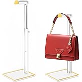 2 Pack Acrylic Handbag Display Stand, Gold Trim Clear Purse Holder 14"-24" Adjustable Height Thicken Anti-slip Base, Purse Rack Hanging Evening Bags Clutch Jewelry for Table Closet Retail Vendors