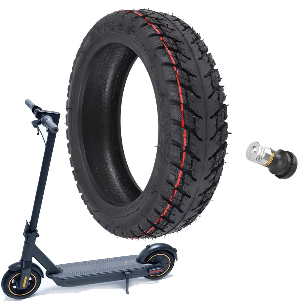 Flycoo 60/70-6.5 Off-Road Tubeless Tyre 10 Inch Thick Tyre Replacement Tyre for Segway Ninebot Max G30 / G30E / G30LP Electric Scooter Tubeless Tyre Anti-Slip Puncture Proof (1 Piece)