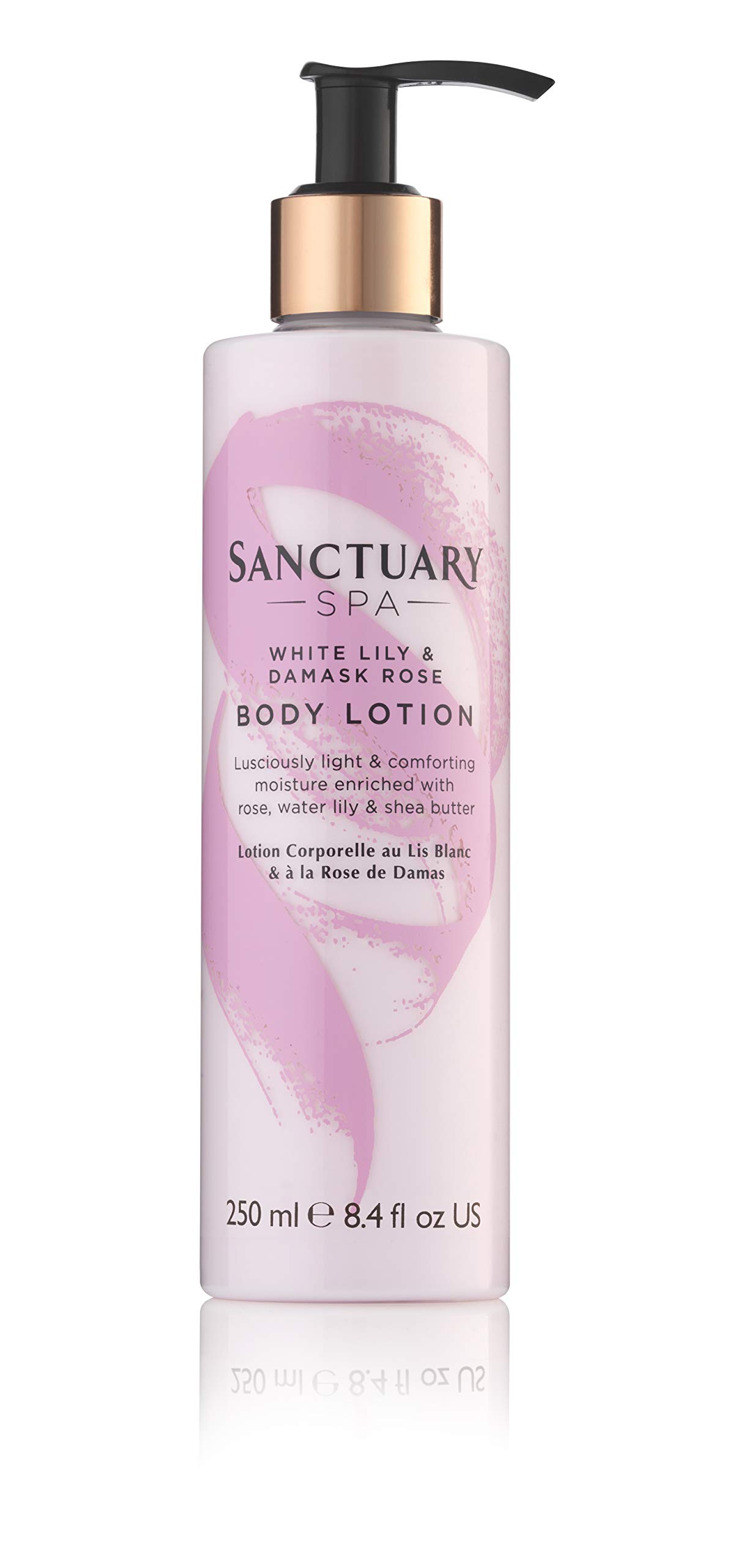 Sanctuary Spa Body Lotion, White Lily & Damask Rose Body Moisturiser, with Lotus Flower and Vitamin C, Vegan and Cruelty Free 250ml
