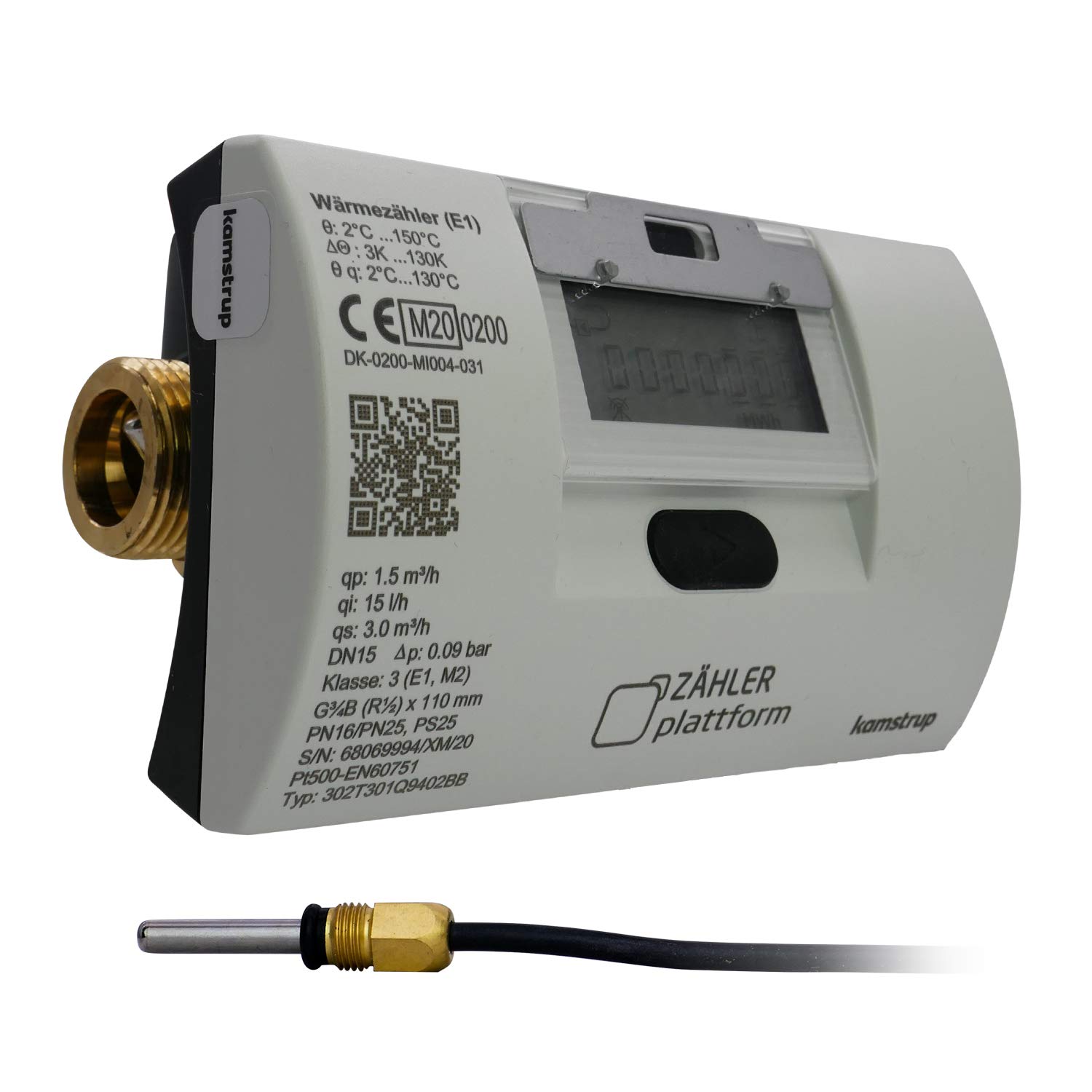 ZÄHLER plattform Ultrasonic Heat Meter Qn 1.5 m³/h, Length 110 mm, TF Diameter 5.2 Calibration Valid up to 2031
