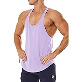 ROWILUX Men's Workout Quick Dry Soft Gym Bodybuilding Stringer Tank Tops