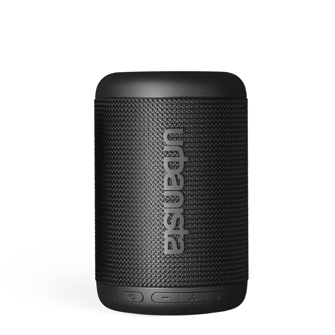 Urbanista Memphis Wireless Bluetooth Speaker, Portable Speaker Water Resistant IPX5 Rating, 12H Playtime, Button Control, Bluetooth 5.2 Dual Pairing, Loud Speaker Stereo Sound, Outdoor Speakers, Black